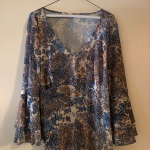 Boho Sheer Paisley Blousr Size 2X